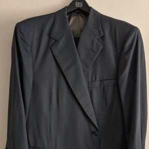 Custom Blue Suit with Blue and Beige Pinstripes